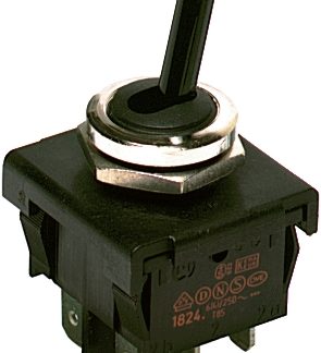 Interruttore a levetta IP40 On-Off DPDT con terminali Linguetta