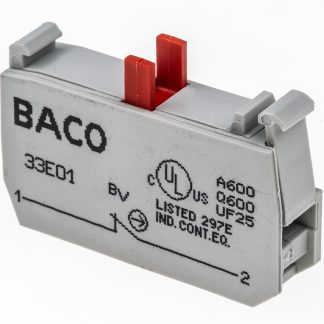 Blocco contatti BACO, 1NC, 600V, terminali a A vite