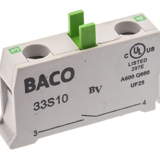 Blocco contatti BACO, 1 N/A, 600V, terminali a A vite
