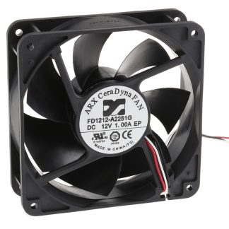 Ventola assiale in c.c. ARX CeraDyna, 290.3m³/h, 12 V dc, 120 x 120 x 38mm