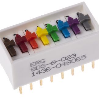 Interruttore DIP ED57372, 8PST, 1 A a 100 V, 8 posizioni, attuatore a Slitta, Foro passante