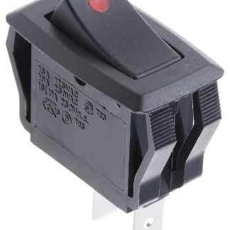 Interruttore a bilanciere RS PRO, SPST, On-Off, , Nero/Rosso