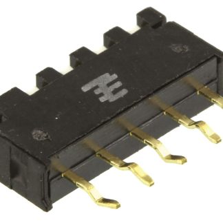 Interruttore SIP STV04, 4P, 10 mA a 5 V c.c., 4 posizioni, attuatore a Slitta, Foro passante