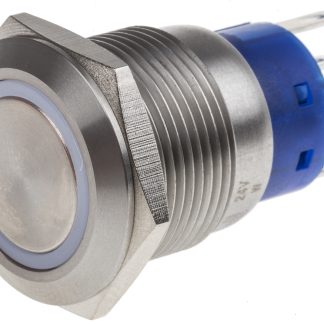 Interruttore a pulsante RS PRO, Momentaneo, SPDT, luminoso, 5 A, IP67 Montaggio a pannello
