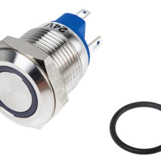 Interruttore a pulsante RS PRO, Momentaneo, SPST, luminoso, 15 mA, IP65, IP67 Montaggio a pannello