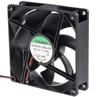 Ventola assiale in c.c. Sunon EE, 87.5m³/h, 12 V c.c., 92 x 92 x 25mm