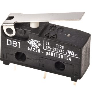 Microinterruttore, ZF, SPDT, 6 A a 250 V c.a., Foro passante