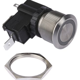 Interruttore a pulsante RS PRO, A ritenuta, SPST, luminoso, 16 A, 26 A, IP67 Montaggio a pannello