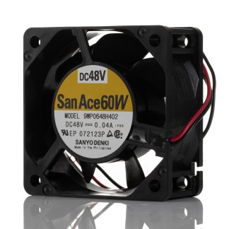 Ventola assiale in c.c. Sanyo Denki 9WP, 18.7cfm, 48 V c.c., 60 x 60 x 25mm
