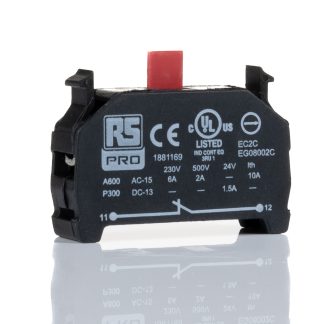 Blocco contatti RS PRO, 1NC, 230V, terminali a A vite