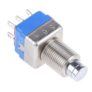 Interruttore a pulsante APEM, Momentaneo, DPDT, , 3 A a 24 V c.c. Montaggio a pannello