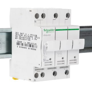 Sezionatore portafusibili Schneider Electric A9N15657, corrente max 10A, 3, fusibile , fusibile 8,5 x 31,5mm, guida DIN