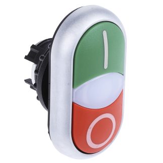 Attuatore pulsante tipo Instabile 78635825 M22-DDL-GR-X1/X0+M22-A Eaton serie RMQ Titan M22, Verde,Rosso, marcatura: I/O