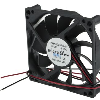 Ventola assiale in c.c. Micronel FMA, 36m³/h, 5 V dc, 80 x 80 x 16mm