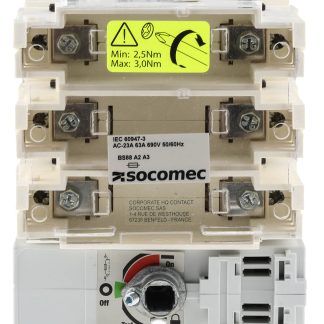 Sezionatore portafusibili Socomec 3841 3006, corrente max 63A, 3, fusibile , fusibile A2, A3 FUSERBLOC