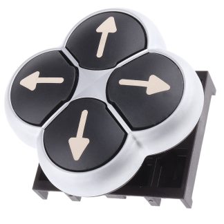 Attuatore pulsante tipo Instabile 70002671 M22-D4-S-X7+M22-A4 Eaton serie RMQ Titan M22, Nero