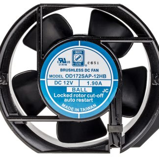 Ventola assiale in c.c. RS PRO, 390.8m³/h, 12 V dc, 172 x 51mm, Ø 172mm