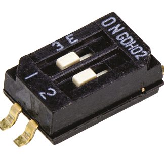Interruttore DIP GDH02S04, DP, 25 mA a 24 V cc, 2 posizioni, attuatore a Slitta, Montaggio superficiale