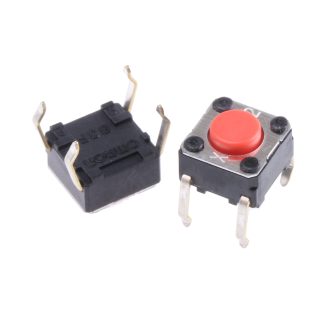 Interruttore tattile Omron, SPST, 6 x 6 x 4.3mm, L. attuatore 0.9mm, Montaggio con foro passante