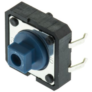 Interruttore tattile Omron, SPST, 12 x 12 x 7.3mm, L. attuatore 3mm, Montaggio con foro passante