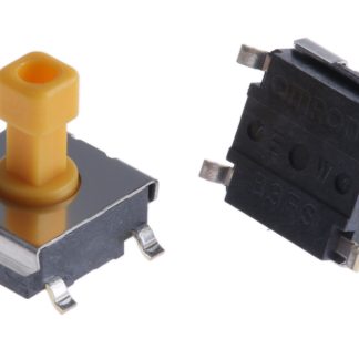 Interruttore tattile Omron, SPST, 6.3 x 6 x 7.3mm, L. attuatore 4.7mm, Montaggio con foro passante