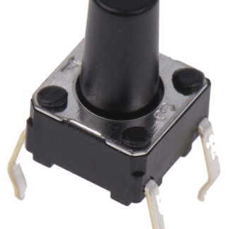 Interruttore tattile Omron, SPST, 6 x 6 x 9.5mm, L. attuatore 6.1mm, Montaggio con foro passante