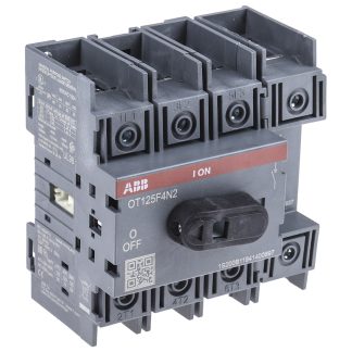 Interruttore di isolamento ABB OT125F4N2 1SCA105051R1001, 4P, 125A, 750V ca, Montaggio su base, IP20