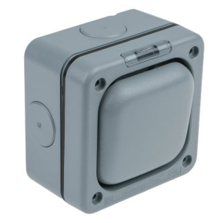 Interruttore luce MK Electric serie Masterseal, 10A, 250V, 2 vie, Grigio, IP66, Policarbonato Masterseal