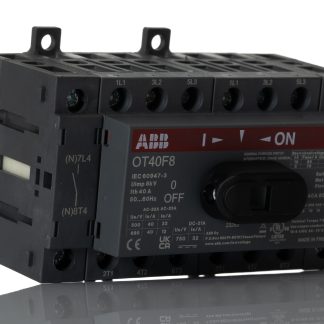 Interruttore di isolamento ABB OT40F8 1SCA104938R1001, 8P, 40A, 400V ca, Montaggio su base, IP20