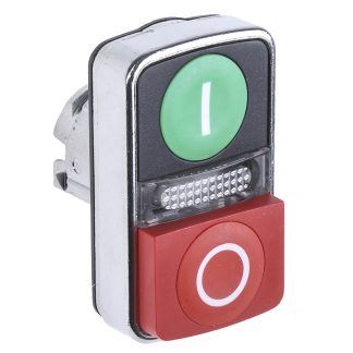 Attuatore pulsante tipo Ritorno a molla ZB4BW7L3741 Schneider Electric serie Harmony XB4, Verde,Rosso