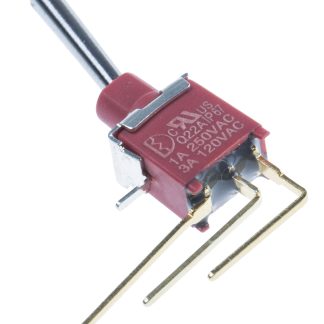Interruttore a levetta IP67 On-(On) SPDT con terminali Foro passante