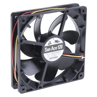 Ventola assiale in c.c. Sanyo Denki San Ace 9S, 81.6m³/h, 12 V dc, 119 x 119 x 25mm