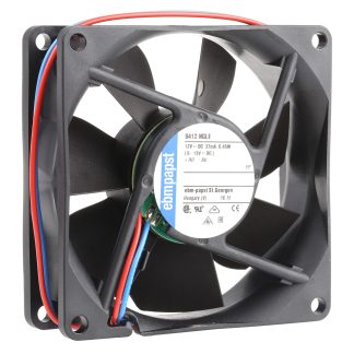 Ventola assiale in c.c. ebm-papst 8400 N, 33m³/h, 12 V dc, 80 x 80 x 25mm