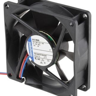Ventola assiale in c.c. ebm-papst 8400 N, 58m³/h, 12 V c.c., 80 x 80 x 25mm, Ø 90mm