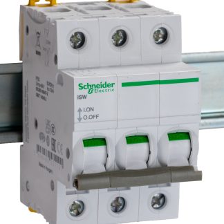 Interruttore di isolamento Schneider Electric A9S65363 serie iSW, 3P, 3 NA, 63A, 415V, per guida DIN Acti9 iSW, IP20