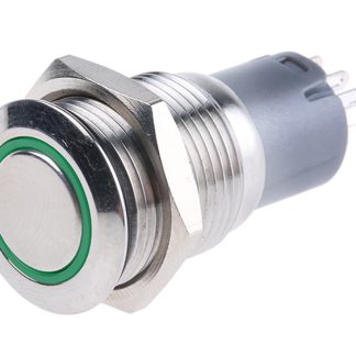Interruttore a pulsante RS PRO, Momentaneo, SPDT, luminoso, 3 A @ 250 V CA, IP65, IP67 Montaggio a pannello