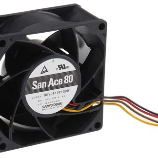 Ventola assiale in c.c. Sanyo Denki San Ace 9HV, 222m³/h, 12 V c.c., 80 x 80 x 38mm