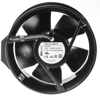 Ventola assiale in c.a. ebm-papst W2E143, 500m³/h, 230 V c.a., 172 x 51mm, Ø 171.5mm