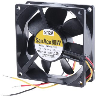 Ventola assiale in c.c. Sanyo Denki San Ace 9WP, 61.9m³/h, 12 V c.c., 80 x 80 x 25mm