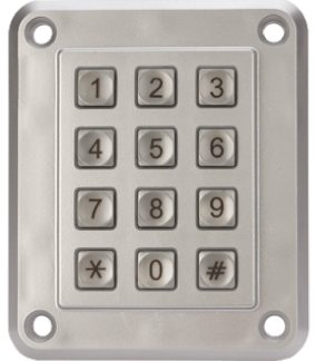 Tastiera antivandalo 4 x 3 a 12 tasti IP67 in ZAMAK 5
