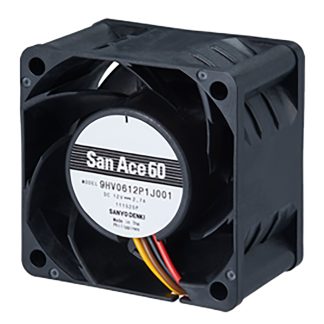 Ventola assiale in c.c. Sanyo Denki San Ace 9HV, 112.8m³/h, 12 V c.c., 60 x 60 x 38mm
