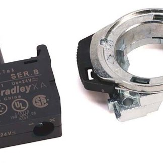 Blocco contatti luminoso con supporto Allen Bradley, 24V ca/cc, terminali a A vite, LED Colore verde