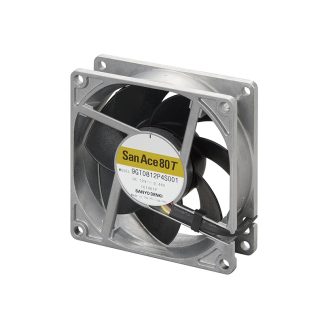 Ventola assiale in c.c. Sanyo Denki 9GT, 1.86m³/min, 12 V c.c., 80 x 80 x 25mm, Ø 80mm