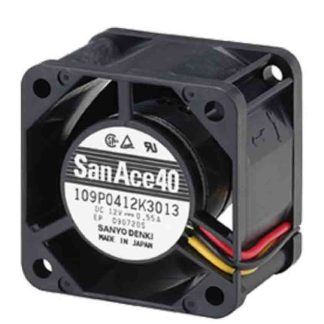 Ventola assiale in c.c. Sanyo Denki 109P, 20.8cfm, 12 V c.c., 40 x 40 x 28mm