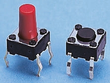 Interruttore tastiera Alps Alpine, SPST, 6 x 6mm, L. attuatore 3.5mm, Ad innesto