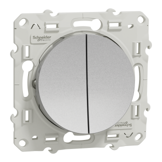 Interruttore luce Schneider Electric serie Odace, 2 vie, Grigio, IP21D