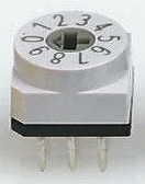 Interruttore DIP PT65703, 150 mA a 24 V c.c., 16 posizioni, attuatore a Leva rotativa, Foro passante