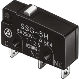 Microinterruttore ultraminiaturizzato, Omron, SPDT, 5 A a 125 V ca, IP40, con linguetta