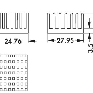 Dissipatore Fischer Elektronik 27.95 x 24.76 x 15.24mm, 10.9K/W