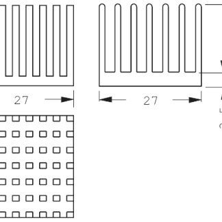 Dissipatore Fischer Elektronik 27 x 27 x 22mm, 13.5K/W